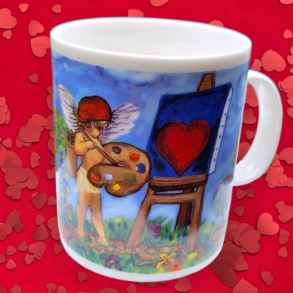 Starbucks Vintage Cherub Painting 2000 14 oz. Ceramic Mug